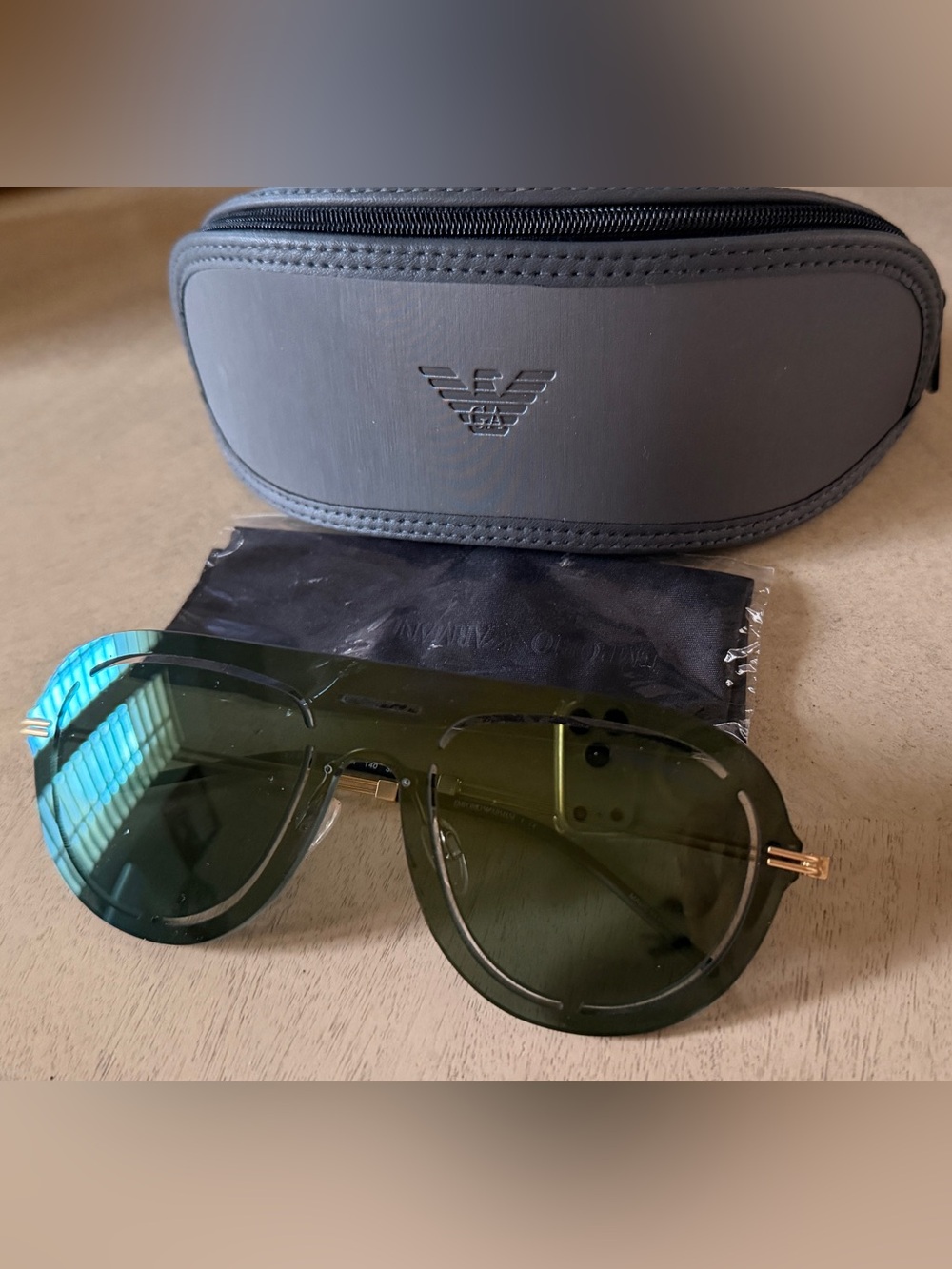 Emporio Armani aviator style  green lenses